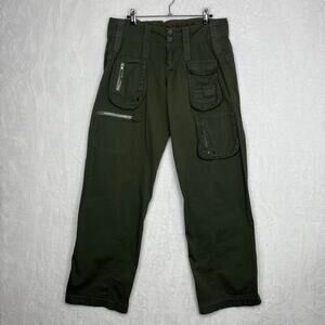 Pete & Greta Johnny Was Cargo Pants Women's Sz 6 Army Green Utility Y2K grunge
